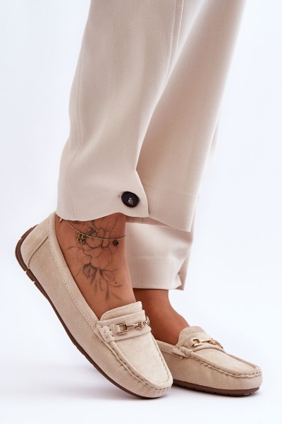 Women's Classic Suede Loafers Beige Corinell 2