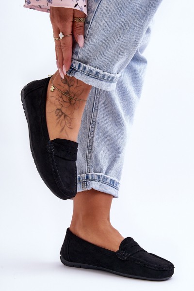 Women's Suede Loafers Black Lenvie 2