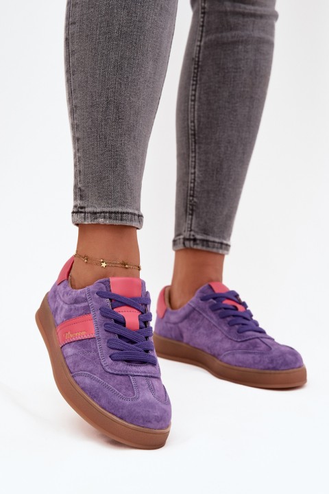 Suede Women's Sneakers Vinceza 79576 Purple