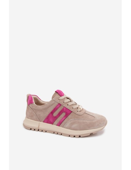 Women's Sports Sneakers Made of Natural Suede Beige Lovey