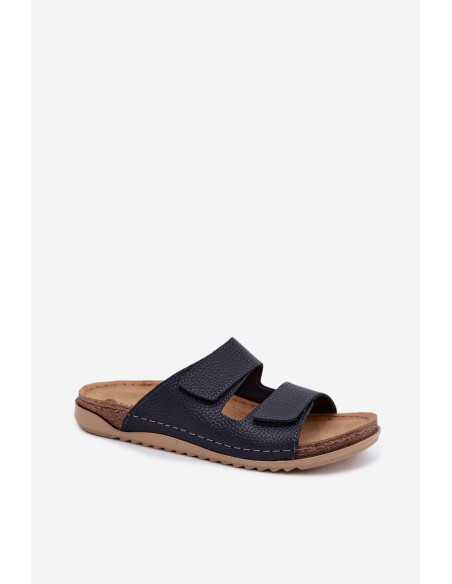 Leather Women's Slippers Inblu AA0005GU Dark Blue