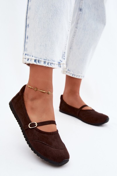 Sport Ballerinas With Strap Chocolate Charmy