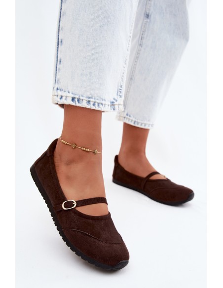 Sport Ballerinas With Strap Chocolate Charmy