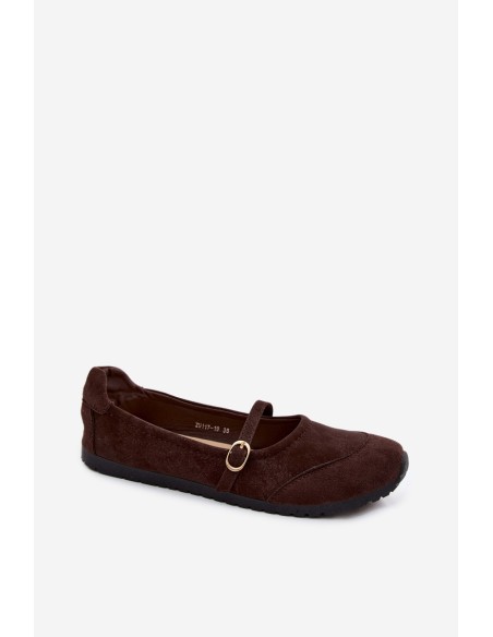 Sport Ballerinas With Strap Chocolate Charmy