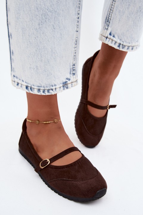 Sport Ballerinas With Strap Chocolate Charmy