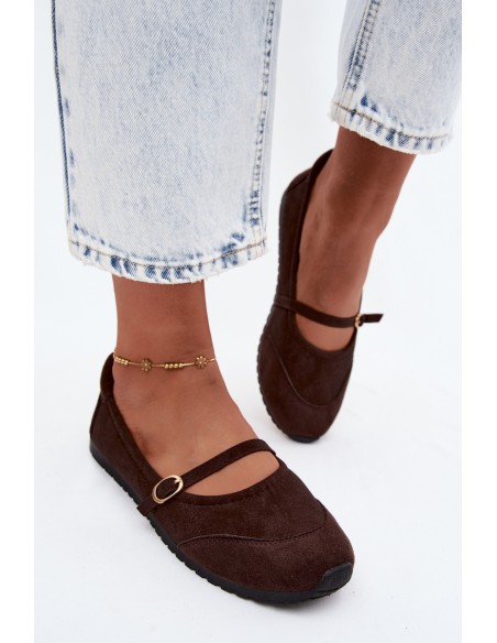 Sport Ballerinas With Strap Chocolate Charmy