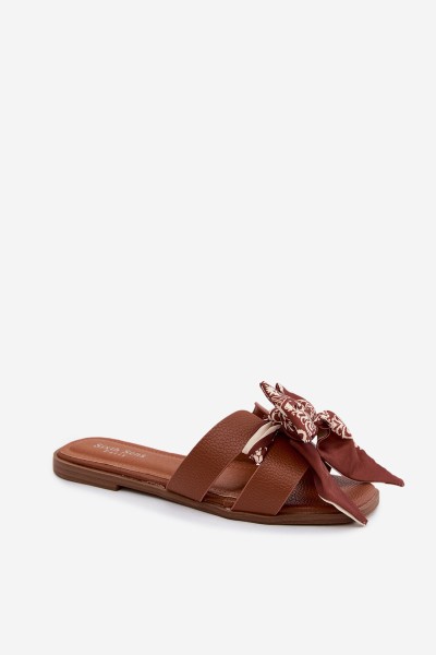 Women's Flat Heeled Slip-Ons With Bow Camel Caprissa 2