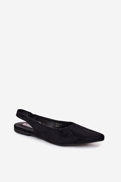 Open-Back Ballerinas Faux Suede Black Merceria 2