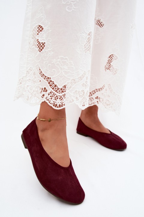 Camden Purple Imitation Suede Ballerinas