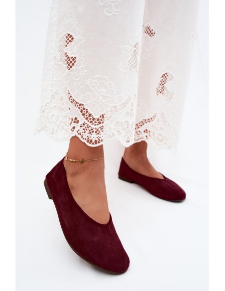 Camden Purple Imitation Suede Ballerinas