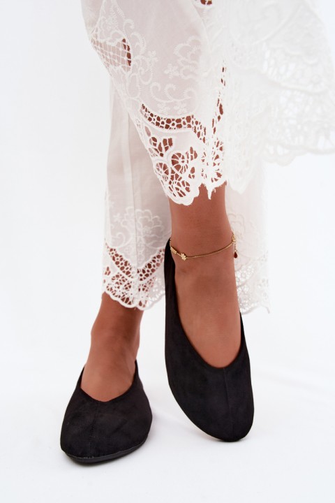 Black Imitation Suede Ballerinas Camdena