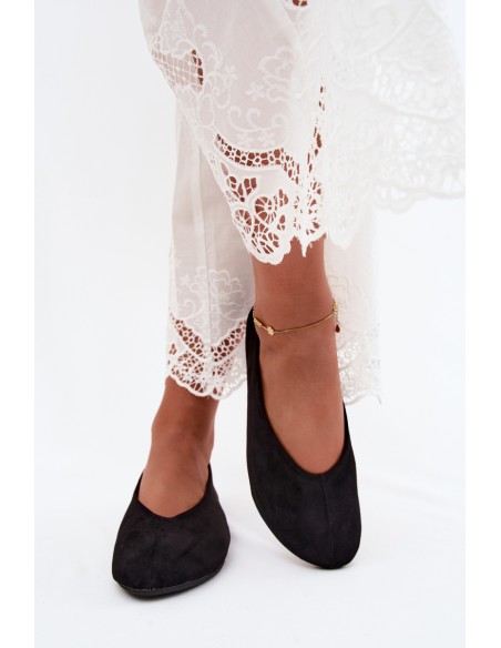 Black Imitation Suede Ballerinas Camdena