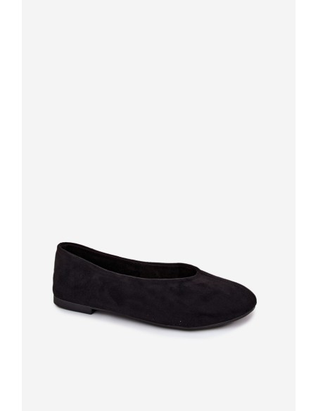 Black Imitation Suede Ballerinas Camdena