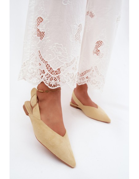 Women's Yellow Ballerinas With Clasp Tanelia