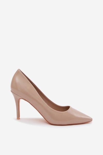 Patent Leather Heels From Faux Leather Dark Beige Tropessa 2