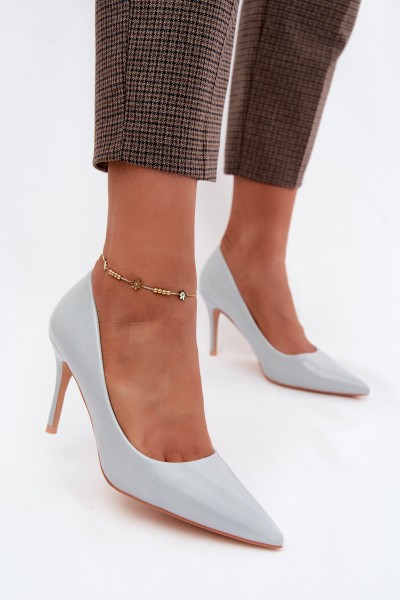Patent Leather Heels of Faux Leather Blue Tropessa