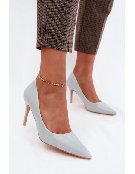 Patent Leather Heels of Faux Leather Blue Tropessa