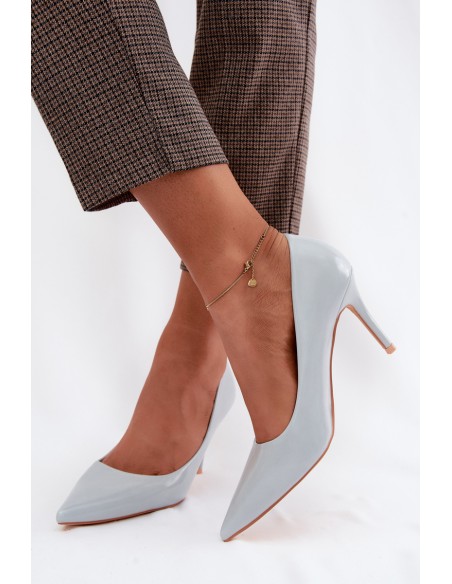 Patent Leather Heels of Faux Leather Blue Tropessa