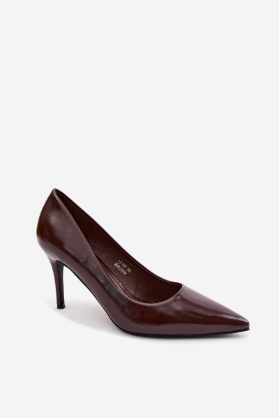 Patent Leather Heels Made of Faux Leather Chocolate Tropessa 2