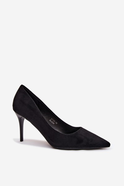 Black Suede Faux Leather High Heels Tropessa 2
