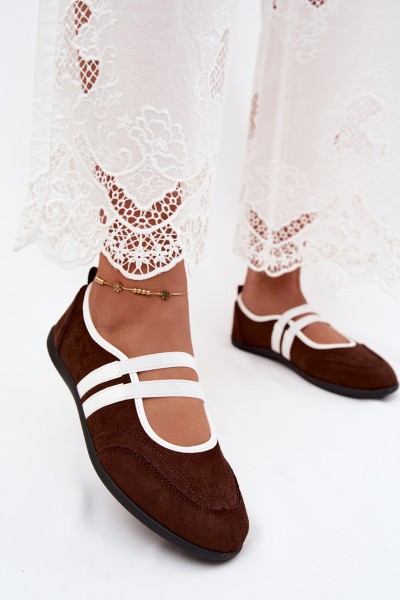 Sport Ballerinas with Elastic Straps Chocolate Donatella
