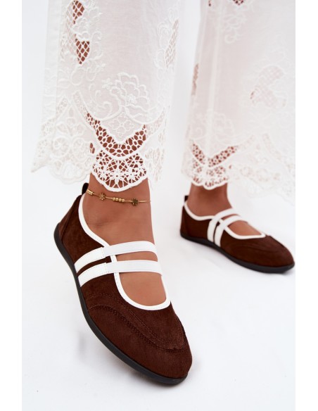 Sport Ballerinas with Elastic Straps Chocolate Donatella