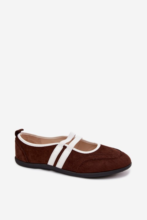 Sport Ballerinas with Elastic Straps Chocolate Donatella