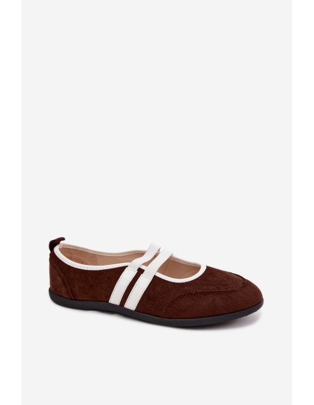 Sport Ballerinas with Elastic Straps Chocolate Donatella