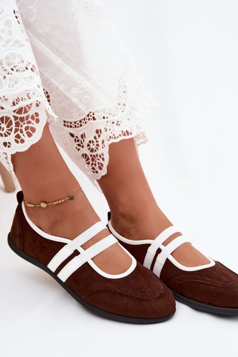 Sport Ballerinas with Elastic Straps Chocolate Donatella