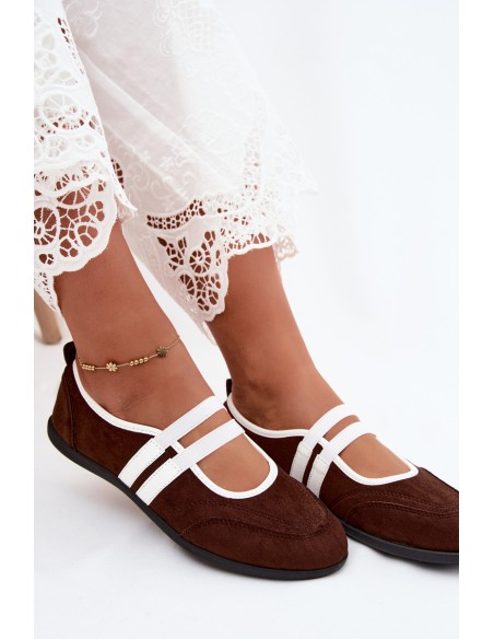 Sport Ballerinas with Elastic Straps Chocolate Donatella