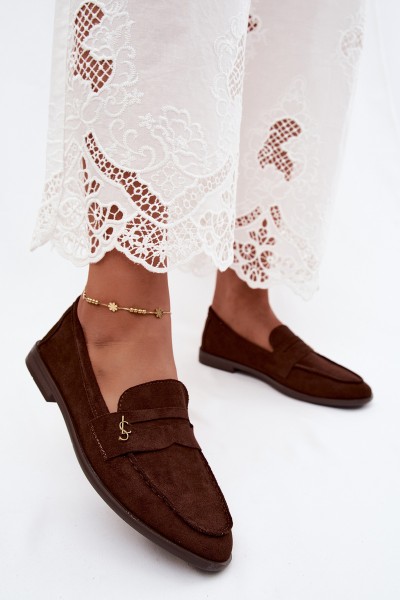 Women's Suede-Look Chocolate Moccasins Prestelle