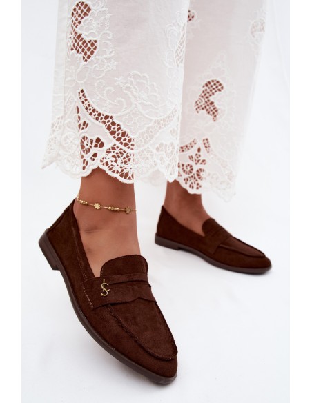 Women's Suede-Look Chocolate Moccasins Prestelle