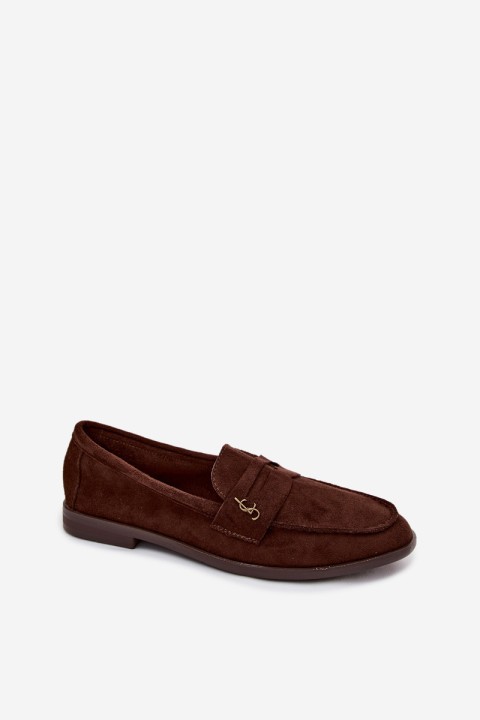 Women's Suede-Look Chocolate Moccasins Prestelle
