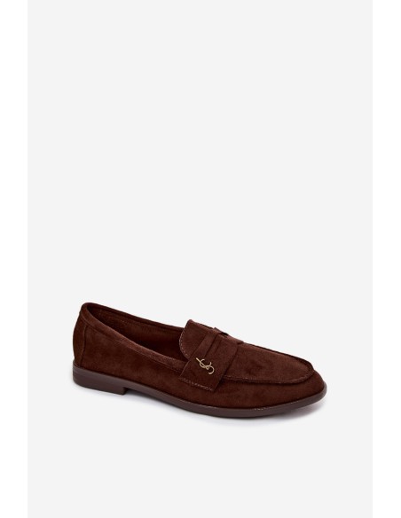 Women's Suede-Look Chocolate Moccasins Prestelle