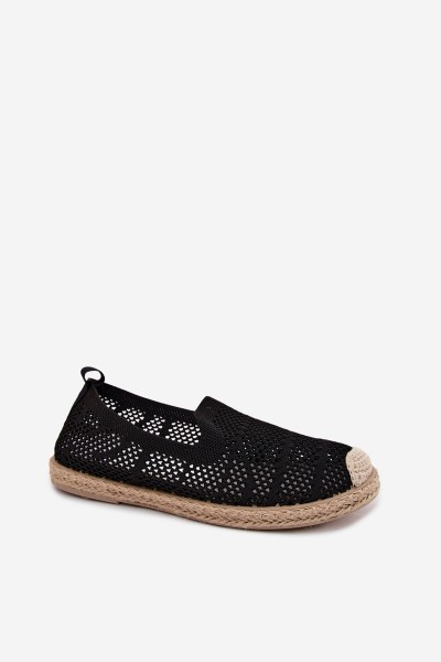 Women's Crochet Espadrilles Fabric Black Candessa 2