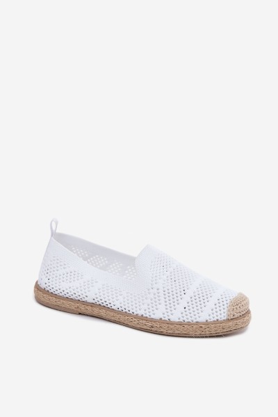 Women's Woven Canvas Espadrilles White Candessa 2