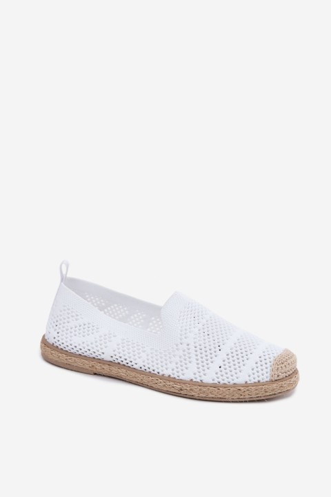 Women's Woven Canvas Espadrilles White Candessa