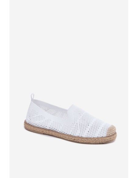 Women's Woven Canvas Espadrilles White Candessa
