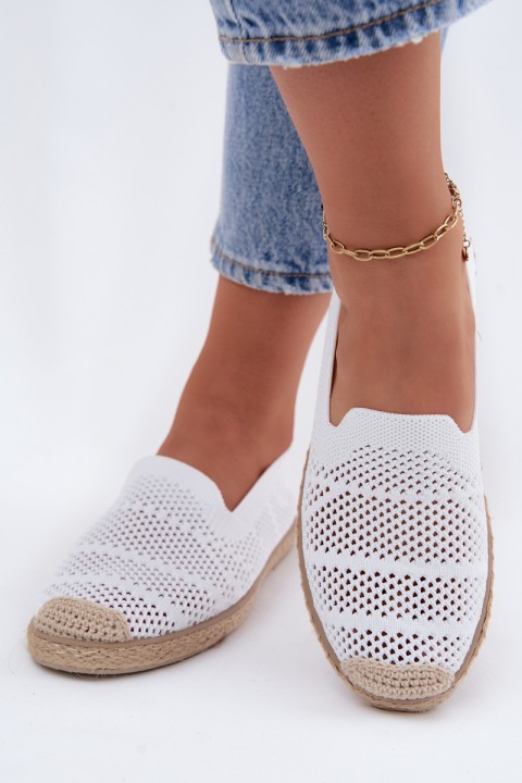 Women's Woven Canvas Espadrilles White Candessa