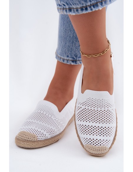 Women's Woven Canvas Espadrilles White Candessa