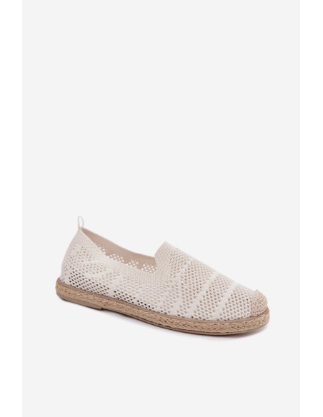 Women's Mesh Espadrilles Fabric Light Beige Candessa