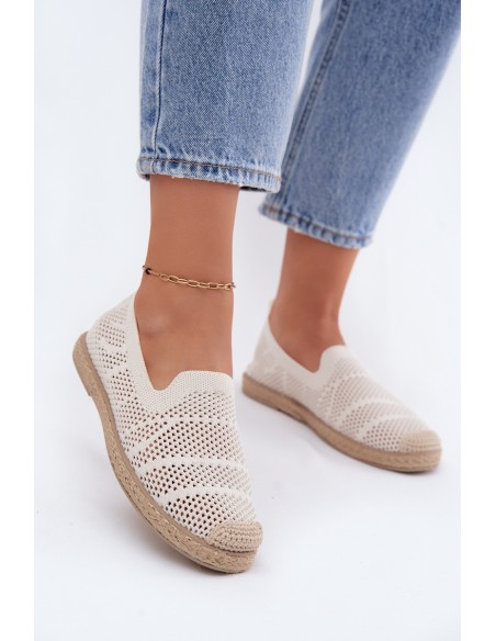 Women's Mesh Espadrilles Fabric Light Beige Candessa