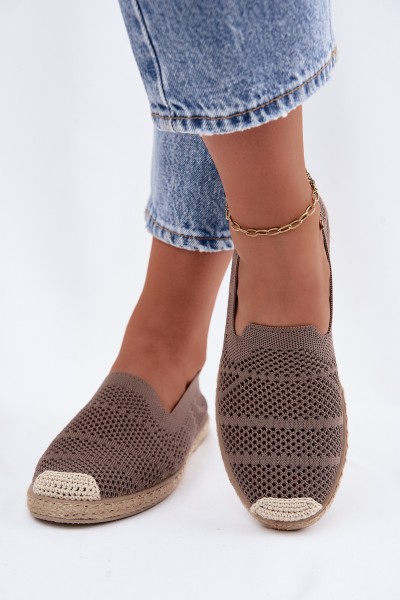 Women's Woven Espadrilles Fabric Khaki Candessa