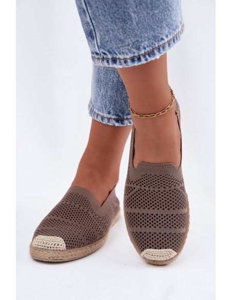 Women's Woven Espadrilles Fabric Khaki Candessa