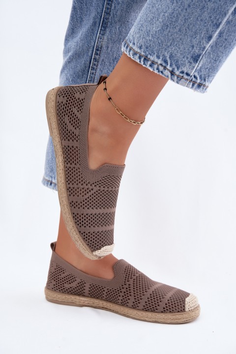 Women's Woven Espadrilles Fabric Khaki Candessa