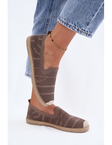 Women's Woven Espadrilles Fabric Khaki Candessa