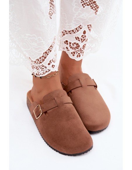 Women's Platform Slide Sandals with Buckle Camel Selio