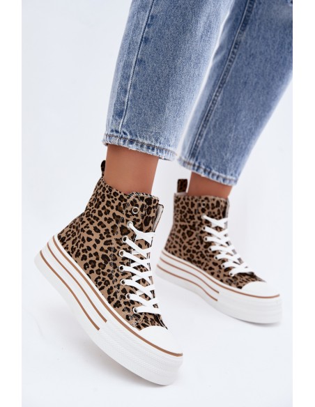 High Women's Platform Sneakers With Leopard Print Wildrose