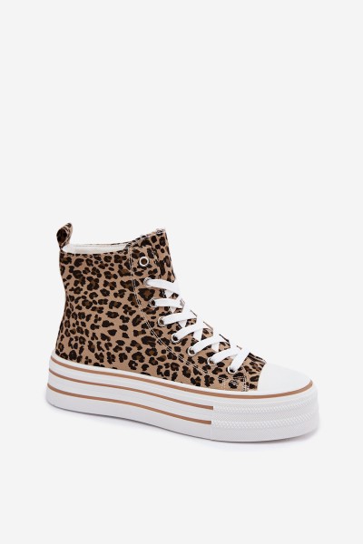 High Women's Platform Sneakers With Leopard Print Wildrose 2