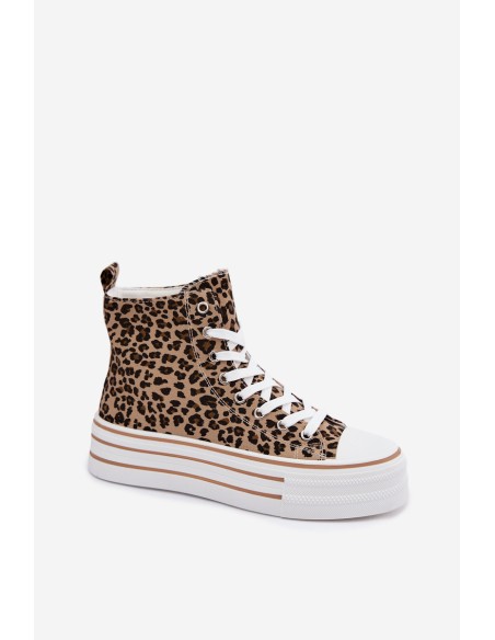 High Women's Platform Sneakers With Leopard Print Wildrose